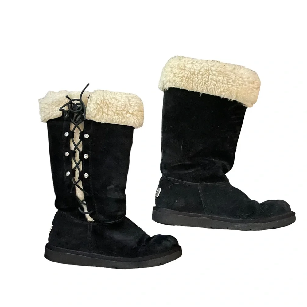 UGG Upside side lace up tall suede boots